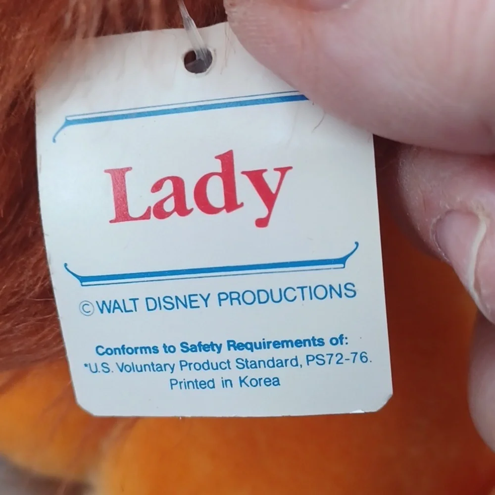 Disney Lady and the Tramp Plush Dog Toy - Orange and Cream